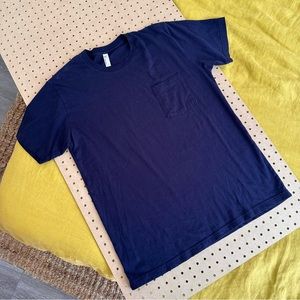 American Apparel Navy Blue Pocket Tee